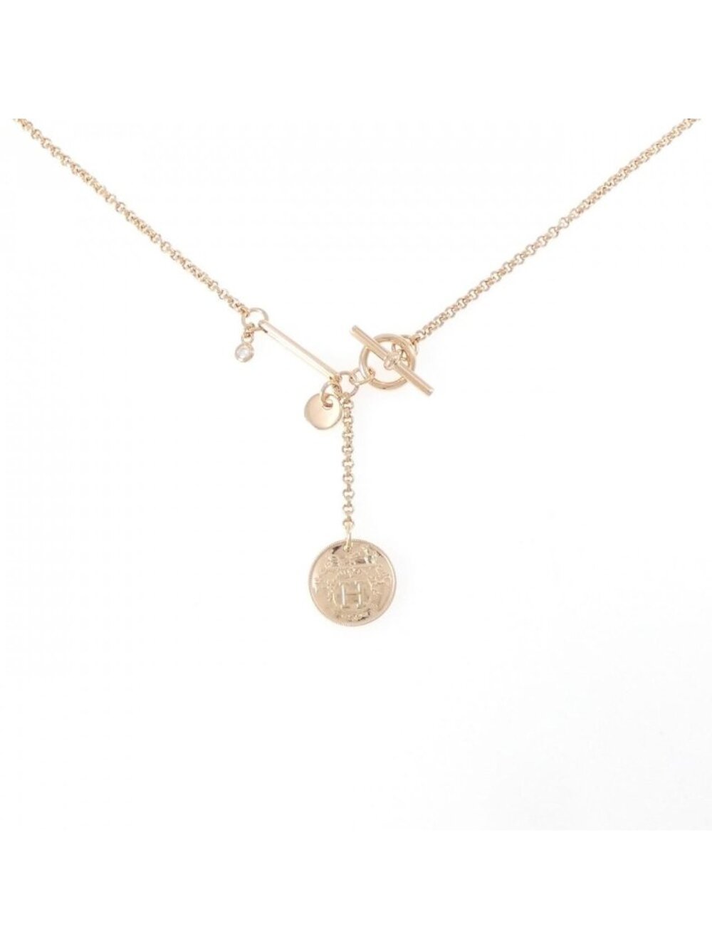 Hermes Ex-Libris Necklace Pink